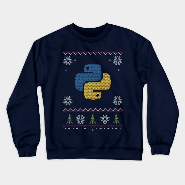 Python Ugly Sweater Crewneck Sweatshirt by vladocar